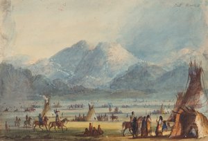 Cut Rocks, c.1837 (kağıt üzerine kurşun kalem, sulu boya ve guaj boya) by Alfred Jacob Miller