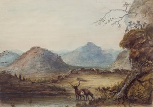 Tatlı Suya Yakın Kaya Oluşumları, 1837 dolayları (kağıt üzerine suluboya) by Alfred Jacob Miller
