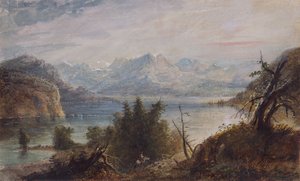 Göl, Wind River Dağları Zinciri, 1837 dolayları (kağıt üzerine suluboya) by Alfred Jacob Miller