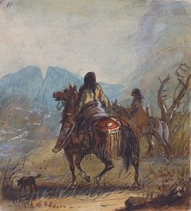 Sioux Kadınları, Uzaktaki Kayaları Kes, 1837 dolayları (kağıt üzerine kurşun kalem, suluboya ve guaj boya) by Alfred Jacob Miller