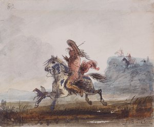 Blackfeet Tarafından Takip Edilen Yılanlar, 1837 dolayları (kağıt üzerine sulu boya) by Alfred Jacob Miller