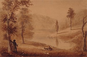 Kuğu Gölü, 1837 dolayları (kağıt üzerine suluboya) by Alfred Jacob Miller
