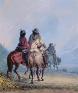 Kunduz Avına Başlayan Tuzakçılar, 1837 (kağıt üzerinde wc ve guaj)