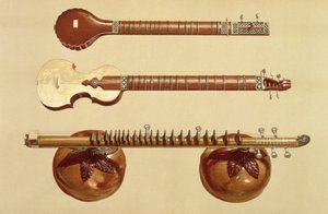 İki sitar ve bir rudra vina, Hint, 