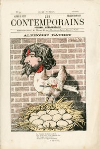 “” Les Contemporains”” kapağı, 9 numara, Renklerde Hiciv: Alphonse Daudet - Edebiyat - Houle, Daudet Alphonse - Alfred Le Pepetit (1841-1909) by Alfred Le Petit