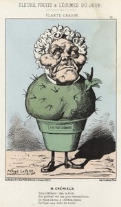 Grasse Tesisi: Adolphe Crémieux ile ilgili karikatür - hasta. 25/02/1871 tarihinden itibaren “Günün Çiçekleri, Meyveleri ve Sebzeleri” by Alfred Le Petit