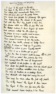 Kralın İdillerine Son Sözün orijinal el yazması, c1872. by Alfred Lord Tennyson