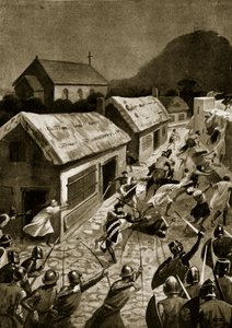 Berwick'in İskoçlar tarafından basılması, Kasım 1354, 'Hutchinson's Story of the British Nation'dan bir örnek, c.1920 by Alfred Pearse