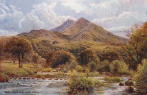 Moel Siabod, Capel Curig yakınında (renkli lito) by Alfred Robert Quinton
