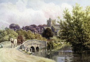 Köprü, Coombe Bissett, Salisbury yakınında (renkli taş) by Alfred Robert Quinton