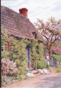 The Cottage Door, Elmley Castle, Worcester, Dent & Sons Limited tarafından yayınlanan The Cottages and the Village Life of Rural England by Alfred Robert Quinton