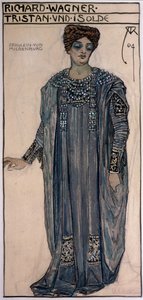 Isolde için, Richard Wagner'in (1813-83) 'Tristan ve Isolde' prodüksiyonu için bir kostüm tasarımının kopyası, Hofoper, Viyana, Şubat 1903, 1904