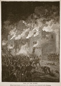 Alamo'nun Düşüşü, bir kitap barından. 1896 (gravür)