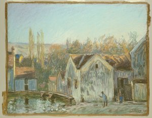 Moret-sur-Loing'in Bir Köşesi by Alfred Sisley