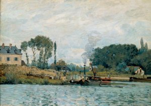 Bougival kilidindeki tekneler by Alfred Sisley