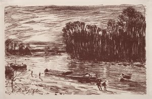 Loing Banks, Saint-Mammès yakınlarında by Alfred Sisley