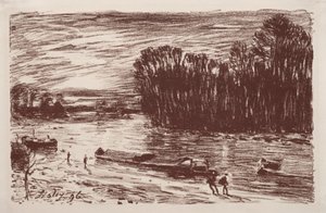 Loing Banks, Saint-Mammès yakınlarında, 1896. by Alfred Sisley