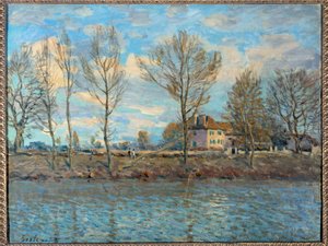 Büyük jatte adası; Neuilly-sur-Seine. Alfred Sisley tarafından boyama by Alfred Sisley