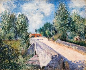 Moret yakınındaki küçük köprü by Alfred Sisley