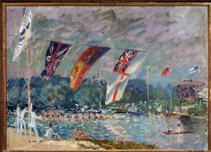İngiltere, Molesey'de Regatta - tuval üzerine yağlı boya by Alfred Sisley