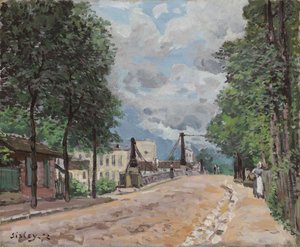 Gennevilliers Yolu; La route de Gennevilliers, 1872 by Alfred Sisley