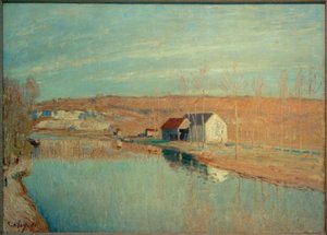 Loing ve Coteaux de St. Nicaise - Soleil de Mars by Alfred Sisley