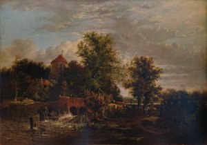 Batı Nehri üzerindeki Savak Kapısı, c1832 by Alfred Stannard