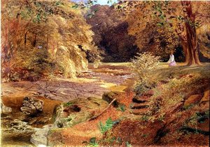 Bayan kayalık bir dere tarafından by Alfred William Hunt