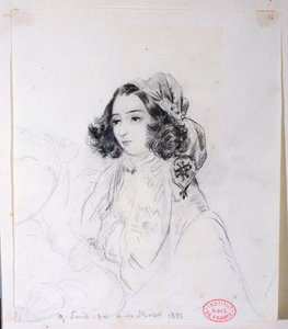 George Sand (1804-76) Başörtüsü Takıyor, 1833