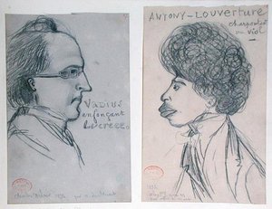 Charles Nodier (1780-1844) veya Gustave Planche (1808-57) ve Alexandre Dumas Pere (1802-70) portreleri
