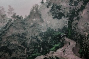 Levadalarda Yol, 2020 (elle yeniden boyanmış fotoğraf)