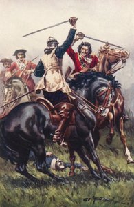 Bir Ironside ve bir Cavalier (renkli taş) arasındaki dövüş by Allan (after) Stewart