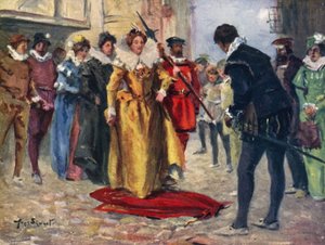 Raleigh Eşcinsel Pelerinini Çıkardı ve Miry Yamasının Ötesine Yerleştirdi (renkli lito) by Allan (after) Stewart