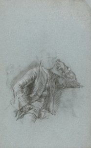 Oturan Bir Beyefendinin Portresi için Çalışma (mavi kağıt üzerine kütük ile tebeşir) by Allan Ramsay