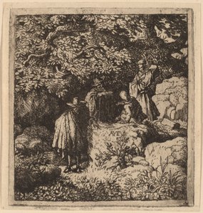 Bir Ağacın Altında Dört Figür, muhtemelen c. 16451656. by Allart van Everdingen