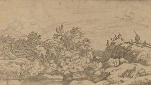 Tepedeki Keçi Sürüsü, muhtemelen c. 16451656. by Allart van Everdingen