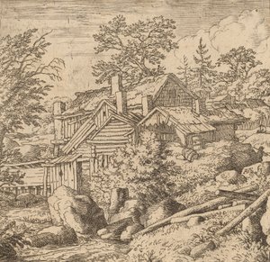 Dağ Tarafında Hamlet, muhtemelen c. 16451656. by Allart van Everdingen