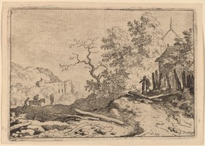 Bir Çitin Kalıntıları ile Kulübe by Allart van Everdingen