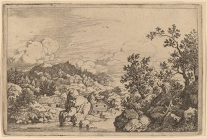 Bir Nehirden Çıkan Büyük Kaya, muhtemelen c. 16451656. by Allart van Everdingen