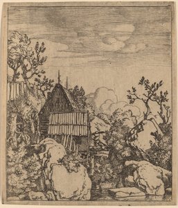 Küçük Tahta Köprüdeki Adam, muhtemelen c. 16451656. by Allart van Everdingen