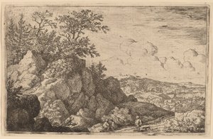 Köpeğiyle Köylü, muhtemelen c. 16451656. by Allart van Everdingen