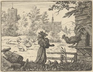 Keşiş Kılığındaki Renard, Horozun Güvenini Kazanıyor, 1650-75.