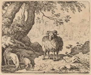 Reynard, Koç ve Tavşan Eşliğinde Eve Dönüyor, muhtemelen c. 16451656. by Allart van Everdingen