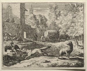 Tilki Reynard: Reynard Tavukları Kovalıyor. by Allart van Everdingen