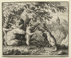 Tilki Reynard: Reynard Hac Yolculuğu için donatıldı. by Allart van Everdingen