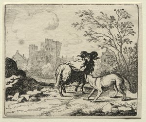 Tilki Reynard: Reynard Aslana Bir Paket Gönderir. by Allart van Everdingen