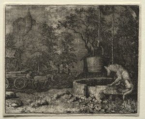 Tilki Reynard: Reynard Kurdun Karısını Kandırıyor by Allart van Everdingen