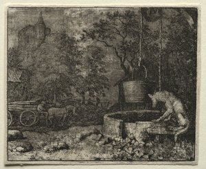 Tilki Reynard: Reynard Kurdun Karısını Kandırıyor. by Allart van Everdingen