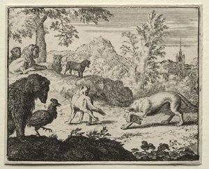 Tilki Reynard: Reynard ve Kurt Arasındaki Savaş. by Allart van Everdingen