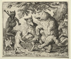Tilki Reynard: Kurt ve Ayı Özgürlüklerini Kutluyor by Allart van Everdingen
